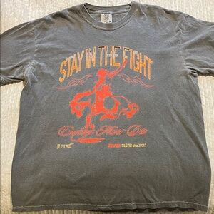 Stay in the Fight Gray Graphic T-Shirt
